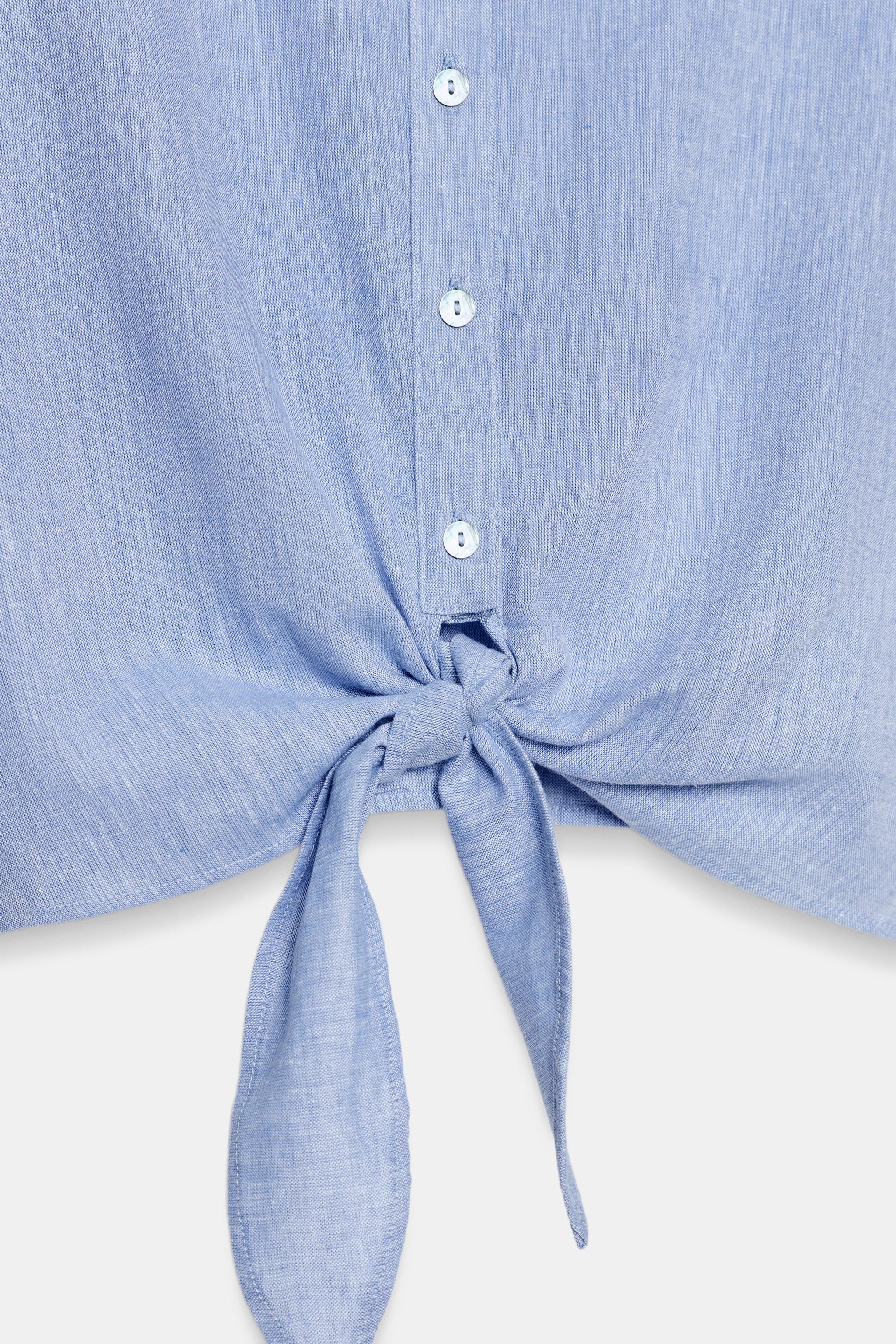 KNOTTED LINEN SHIRT